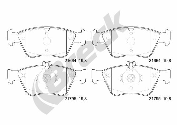 Brake Pad Set, disc brake - 21664 00 701 20 BRECK